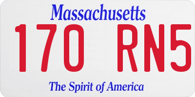 MA license plate 170RN5