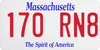 MA license plate 170RN8