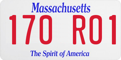 MA license plate 170RO1