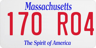 MA license plate 170RO4