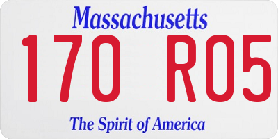 MA license plate 170RO5