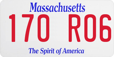 MA license plate 170RO6