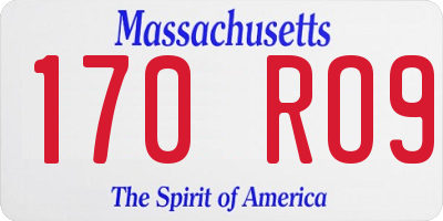 MA license plate 170RO9