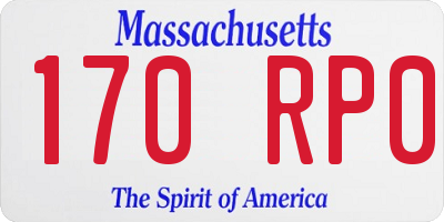 MA license plate 170RP0