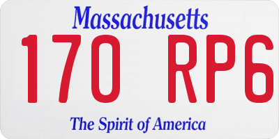MA license plate 170RP6