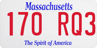 MA license plate 170RQ3