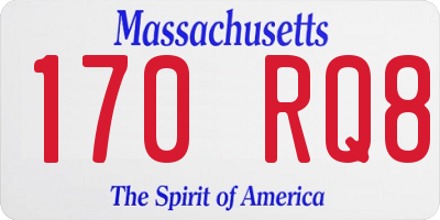 MA license plate 170RQ8