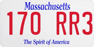 MA license plate 170RR3