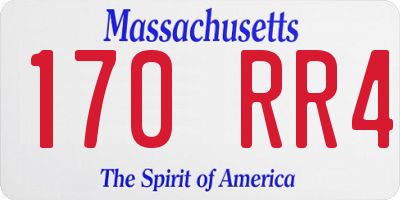 MA license plate 170RR4