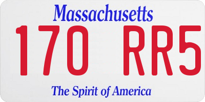 MA license plate 170RR5