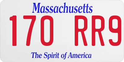 MA license plate 170RR9