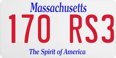 MA license plate 170RS3