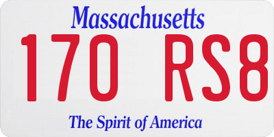 MA license plate 170RS8