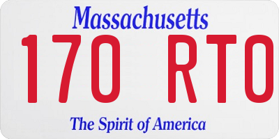 MA license plate 170RT0