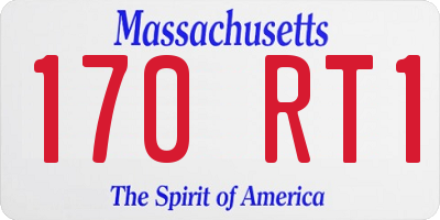 MA license plate 170RT1