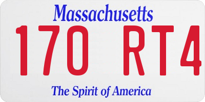 MA license plate 170RT4