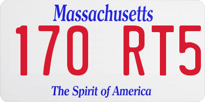 MA license plate 170RT5