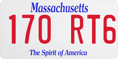 MA license plate 170RT6