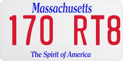 MA license plate 170RT8