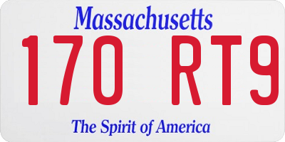 MA license plate 170RT9