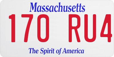 MA license plate 170RU4