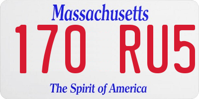MA license plate 170RU5