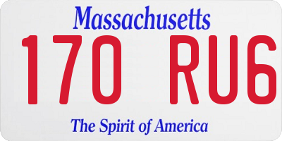 MA license plate 170RU6