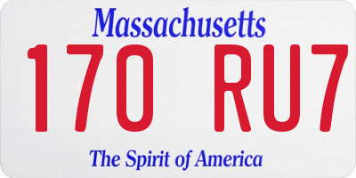 MA license plate 170RU7