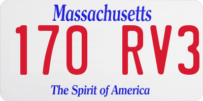 MA license plate 170RV3