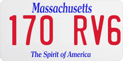 MA license plate 170RV6