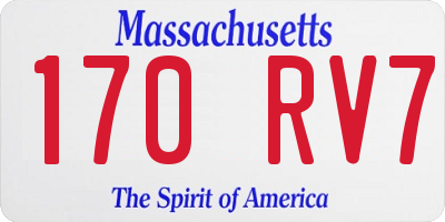MA license plate 170RV7