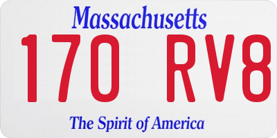 MA license plate 170RV8