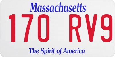 MA license plate 170RV9