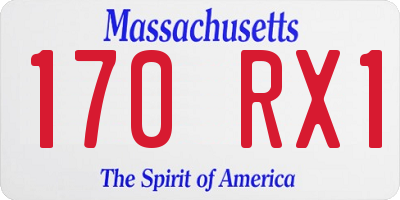 MA license plate 170RX1
