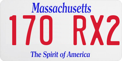 MA license plate 170RX2