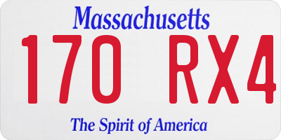 MA license plate 170RX4