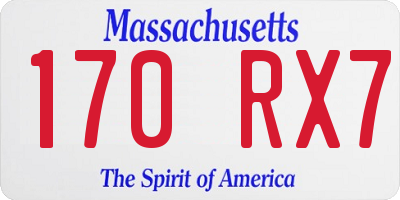 MA license plate 170RX7