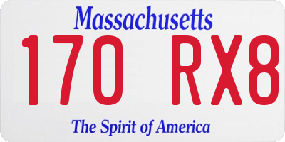 MA license plate 170RX8