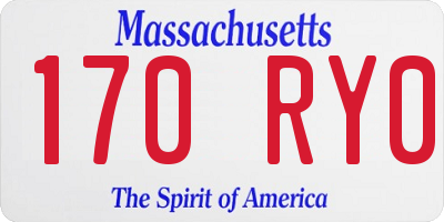 MA license plate 170RY0