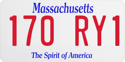 MA license plate 170RY1