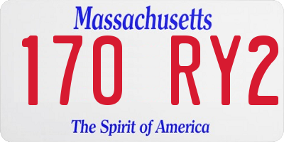 MA license plate 170RY2