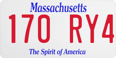 MA license plate 170RY4