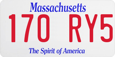 MA license plate 170RY5