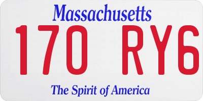 MA license plate 170RY6