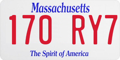 MA license plate 170RY7