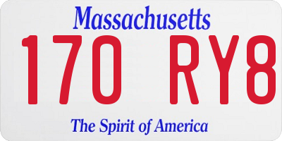MA license plate 170RY8