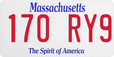 MA license plate 170RY9
