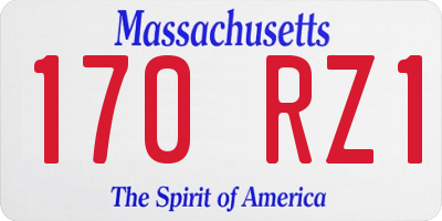 MA license plate 170RZ1