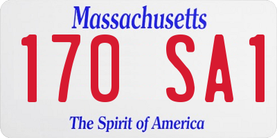 MA license plate 170SA1