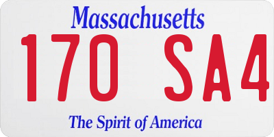 MA license plate 170SA4